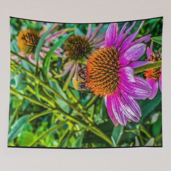 Item preview, Bee on Purple Coneflower Macro designed and sold by aadventures.