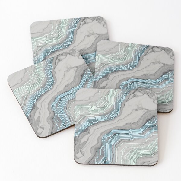 Item preview, Aqua Circuit Marble Waves designed and sold by Kaleidoscope Print.