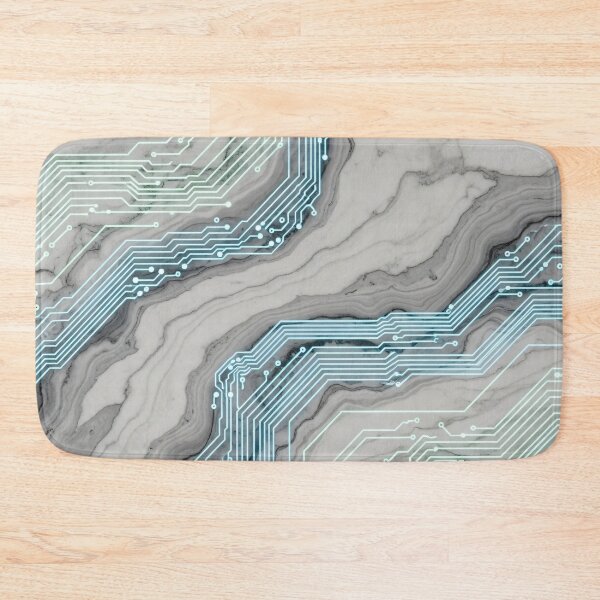 Item preview, Aqua Circuit Marble Waves designed and sold by Kaleidoscope Print.