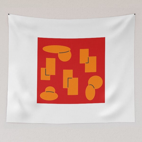Item preview, Abstract, shapes, ovals and rectangles, Red EZonThei designed and sold by EZonThei.