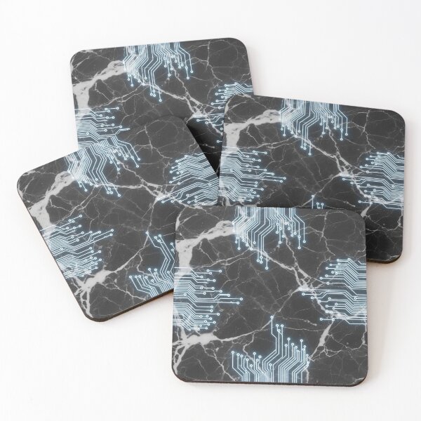 Item preview, Black Marble Circuit Glow designed and sold by Kaleidoscope Print.
