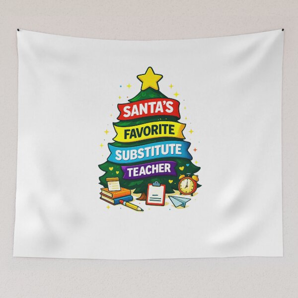 Item preview, Santa’s Favorite ⭐ Substitute Teacher ⭐ – Holiday Classroom Edition designed and sold by WheelieGdArt.