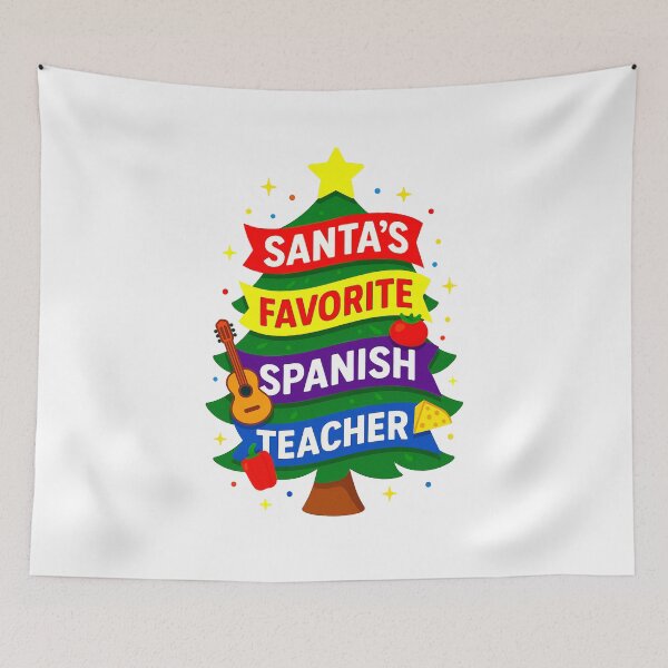Item preview, Santa’s Favorite ⭐ Spanish Teacher ⭐ – Holiday Classroom Edition designed and sold by WheelieGdArt.