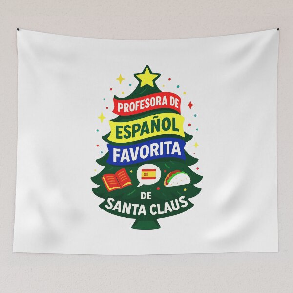 Item preview, Santa’s Favorite ⭐ Spanish Teacher ⭐ – Holiday Classroom Edition - Profesora de español favorita de santa claus designed and sold by WheelieGdArt.