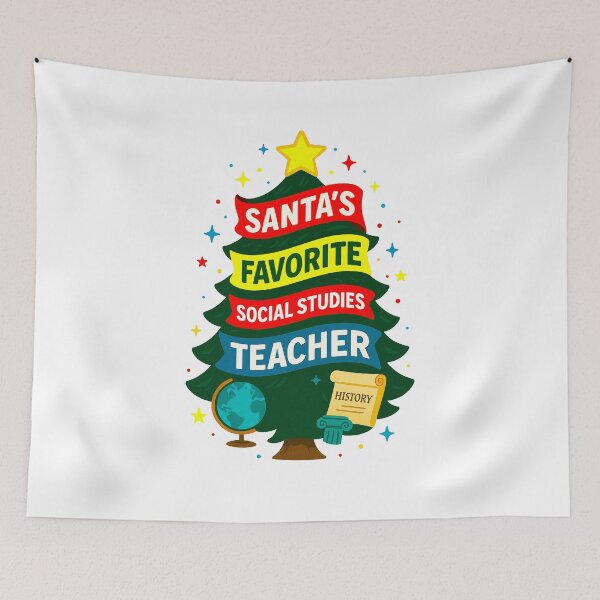 Item preview, ✨Santa’s Favorite ⭐ Social Studies Teacher ⭐ – Holiday Classroom Edition designed and sold by WheelieGdArt.