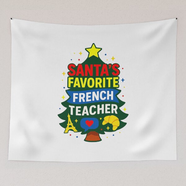 Item preview, Santa’s Favorite ⭐ French Teacher ⭐ – Holiday Classroom Edition designed and sold by WheelieGdArt.