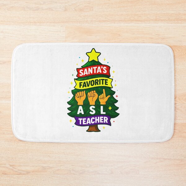 Item preview, Santa’s Favorite ⭐ ASL Teacher ⭐ – Holiday Hands Edition designed and sold by WheelieGdArt.