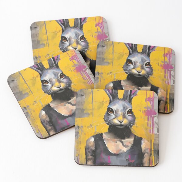 Item preview, Anthropomorphic rabbit in an abstract style designed and sold by Mianku | Für das Leben.