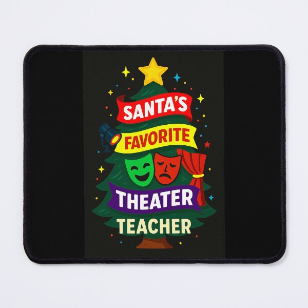 Item preview, Santa’s Favorite ⭐ Theater Teacher ⭐ – Holiday Spotlight Edition designed and sold by WheelieGdArt.