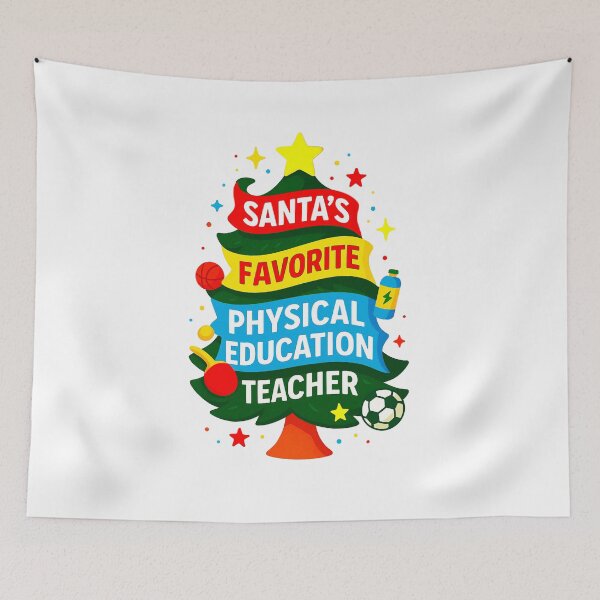 Item preview, Santa’s Favorite ⭐ Physical Education / PE Teacher ⭐ – Holiday Fitness Edition designed and sold by WheelieGdArt.
