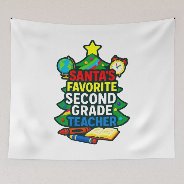 Item preview, Santa’s Favorite ⭐ Second Grade Teacher ⭐ – Holiday Classroom Edition designed and sold by WheelieGdArt.