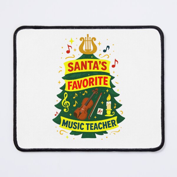 Item preview, Santa’s ⭐ Favorite Music Teacher ⭐ – Holiday Harmony Edition designed and sold by WheelieGdArt.