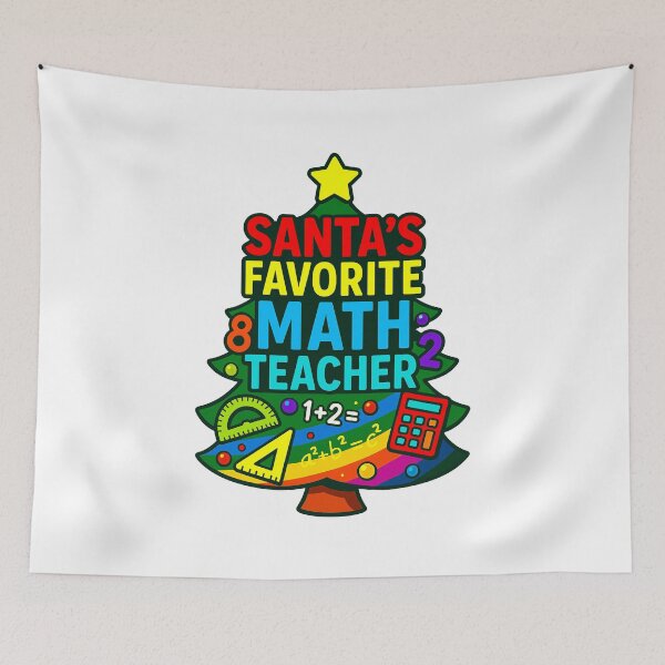 Item preview, Santa’s Favorite ⭐ Math Teacher ⭐ – Holiday Equation Edition designed and sold by WheelieGdArt.