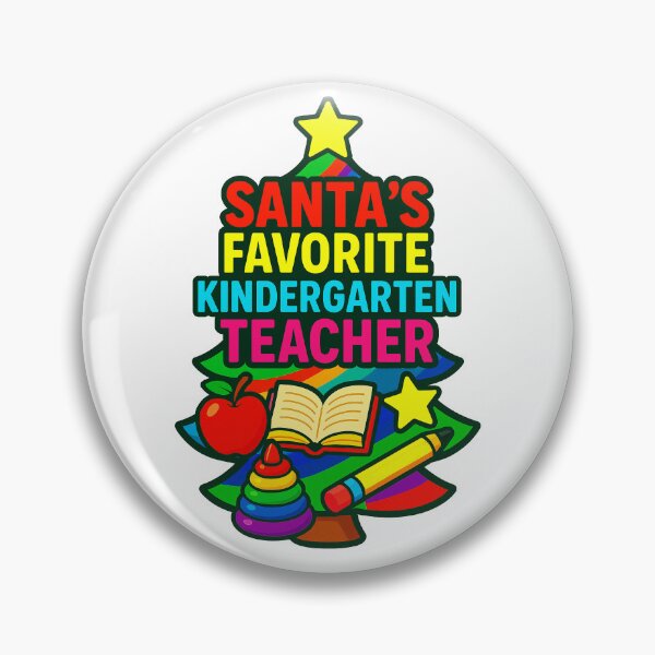 Item preview, Santa’s Favorite ⭐ Kindergarten Teacher ⭐ – Little Learners Edition designed and sold by WheelieGdArt.