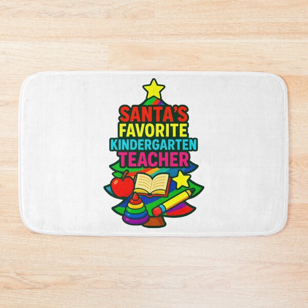 Item preview, Santa’s Favorite ⭐ Kindergarten Teacher ⭐ – Little Learners Edition designed and sold by WheelieGdArt.