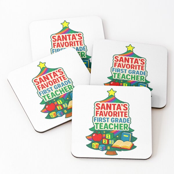 Item preview, Santa’s Favorite ⭐ First Grade Teacher ⭐ – Early Learning Edition designed and sold by WheelieGdArt.