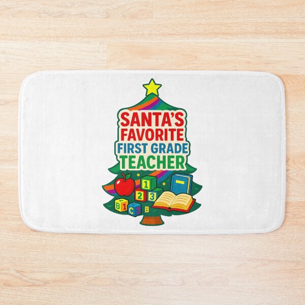 Item preview, Santa’s Favorite ⭐ First Grade Teacher ⭐ – Early Learning Edition designed and sold by WheelieGdArt.