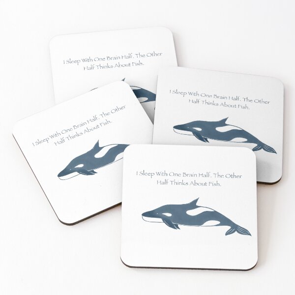 Item preview, I Sleep With One Brain Half: Funny Orca / Killer Whale Art designed and sold by MirelaBadea.
