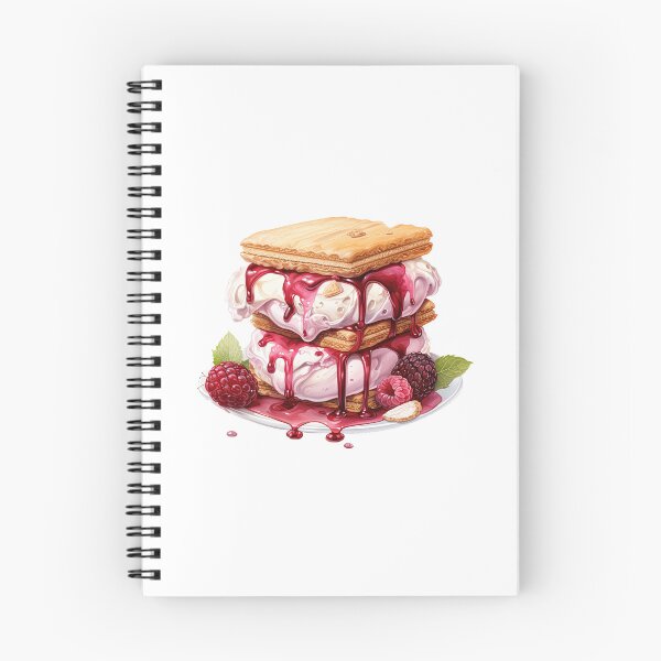 Item preview, "Raspberry ice-cream sandwich | Raspberries Sticker | Sweet Berry Aesthetic Art" designed and sold by Mandayartstudio.