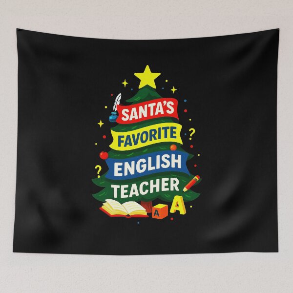 Item preview, Santa’s Favorite ⭐ English Teacher ⭐ – Grammar & Glow Edition designed and sold by WheelieGdArt.