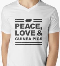 Peace Love and Guinea Pigs fun Pet Black Gift Men's V-Neck T-Shirt