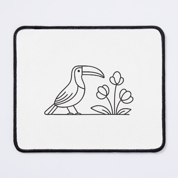 Item preview, A toucan beside a flower bush in the rainforest designed and sold by rasagamastore.