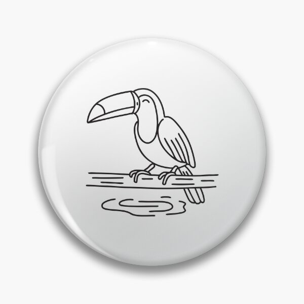 Item preview, A toucan resting on a log near a shallow stream designed and sold by rasagamastore.