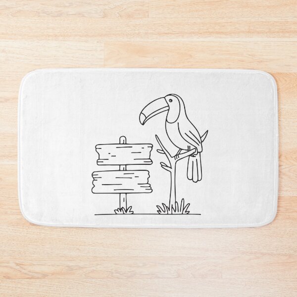 Item preview, A toucan watching from a tree near a sign designed and sold by rasagamastore.