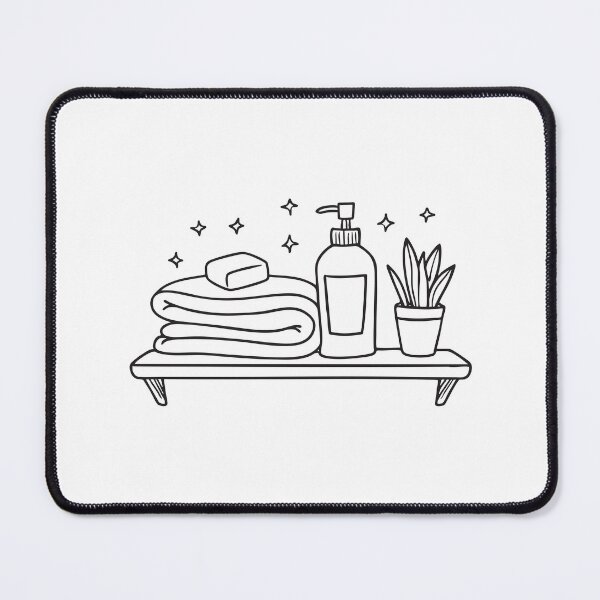 Item preview, A towel folded beside a bar of soap on a bathroom shelf designed and sold by rasagamastore.