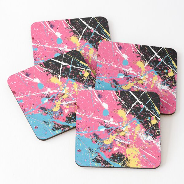 Item preview, Pink, Black, And Aqua Abstract Splatter Art Painting  designed and sold by DEC02.