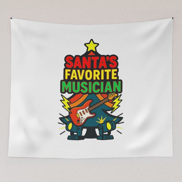 Item preview, Santa’s Favorite ⭐ Musician ⭐ – Rock & Cheer Edition designed and sold by WheelieGdArt.