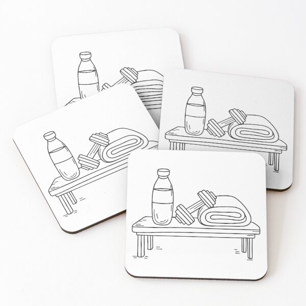 Item preview, A towel placed beside a dumbbell and bottle designed and sold by rasagamastore.