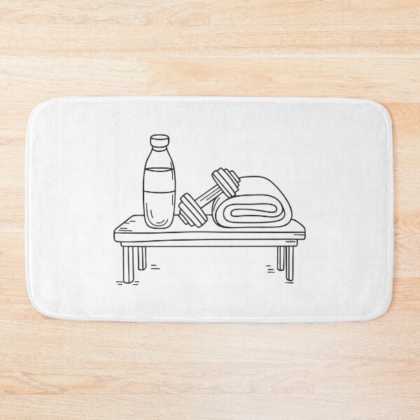 Item preview, A towel placed beside a dumbbell and bottle designed and sold by rasagamastore.
