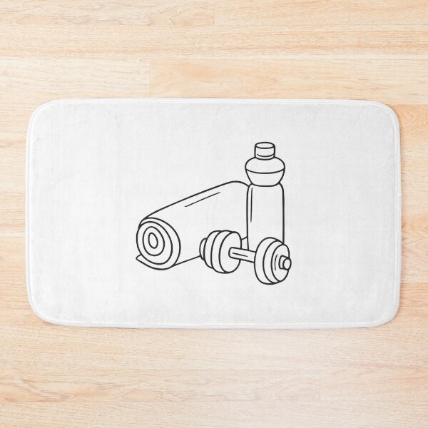 Item preview, A towel placed beside a dumbbell and bottle designed and sold by rasagamastore.