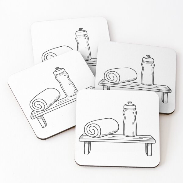 Item preview, A towel placed beside a gym bottle on a bench designed and sold by rasagamastore.