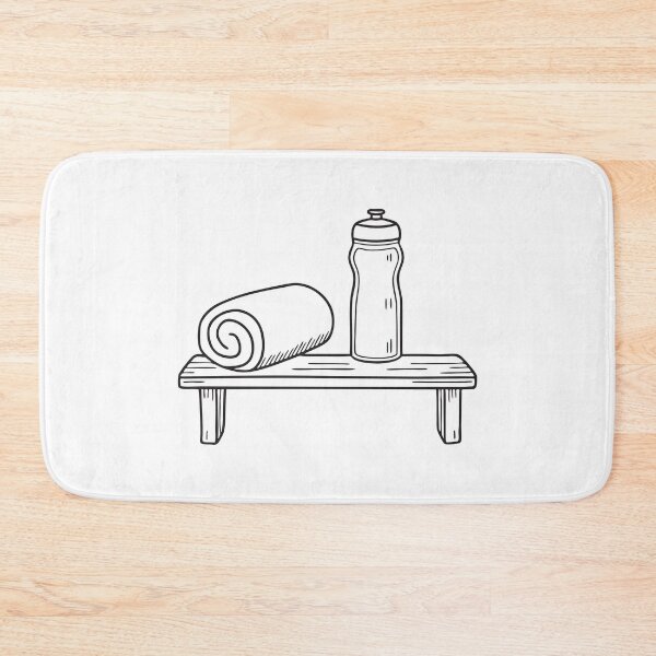 Item preview, A towel placed beside a gym bottle on a bench designed and sold by rasagamastore.