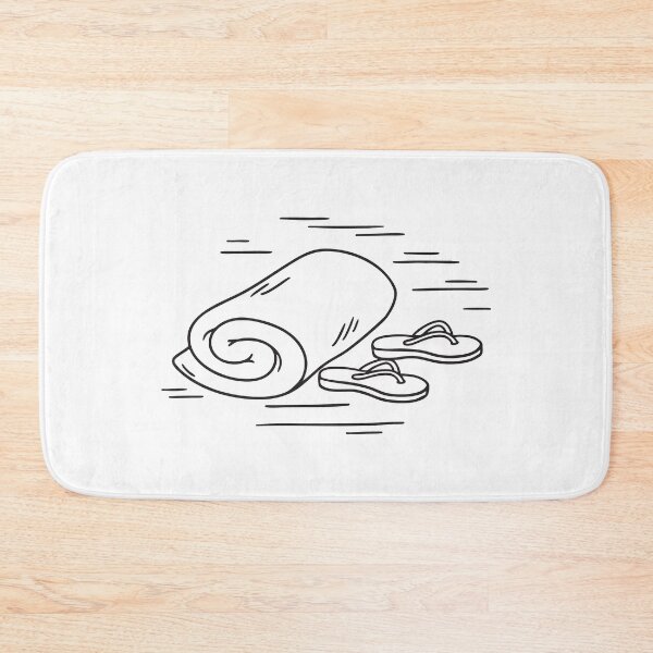 Item preview, A towel resting near a pool edge beside flip flops designed and sold by rasagamastore.