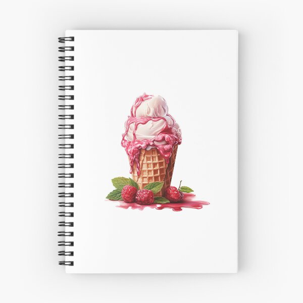 Item preview, "Raspberry ice-cream | Raspberries Sticker | Sweet Berry Aesthetic Art" designed and sold by Mandayartstudio.