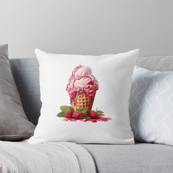 Item preview, "Raspberry ice-cream | Raspberries Sticker | Sweet Berry Aesthetic Art" designed and sold by Mandayartstudio.