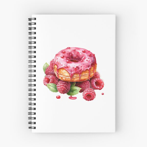 Item preview, "Raspberry Donut | Raspberries Sticker | Sweet Berry Aesthetic Art" designed and sold by Mandayartstudio.