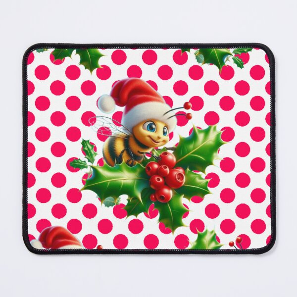 Item preview, Cute Christmas Bee Seamless Pattern with Santa Hat and Holly designed and sold by HopeAndHustle.