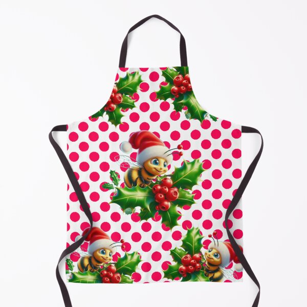 Item preview, Cute Christmas Bee Seamless Pattern with Santa Hat and Holly designed and sold by HopeAndHustle.