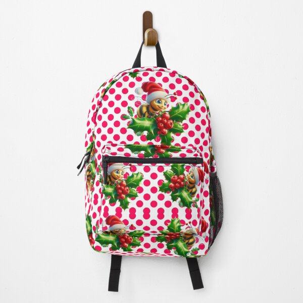 Item preview, Cute Christmas Bee Seamless Pattern with Santa Hat and Holly designed and sold by HopeAndHustle.