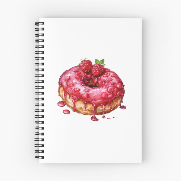 Item preview, "Raspberry Donut | Raspberries Sticker | Sweet Berry Aesthetic Art" designed and sold by Mandayartstudio.
