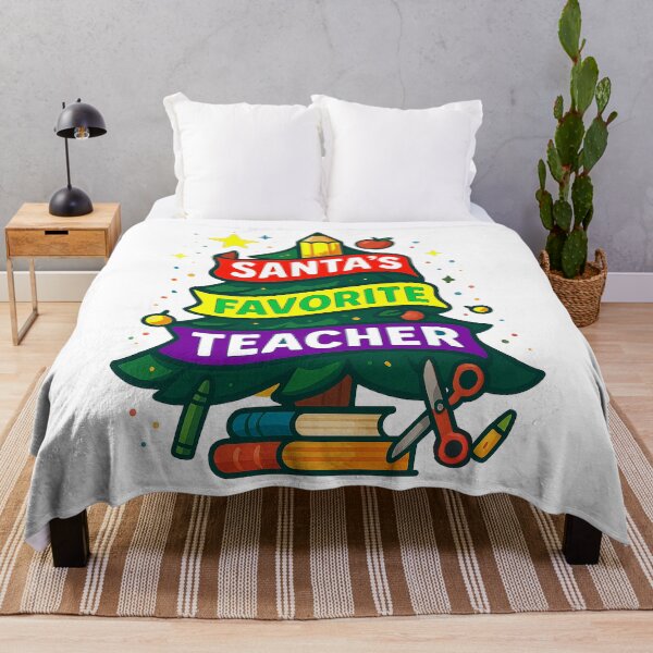 Item preview, SANTA’S FAVORITE ⭐ TEACHER ⭐ – BRIGHT, BOLD & BELOVED designed and sold by WheelieGdArt.