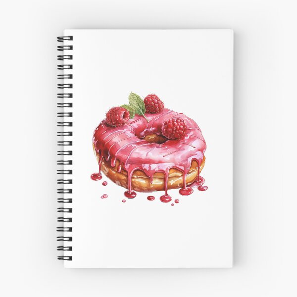 Item preview, "Raspberry Donut | Raspberries Sticker | Sweet Berry Aesthetic Art" designed and sold by Mandayartstudio.