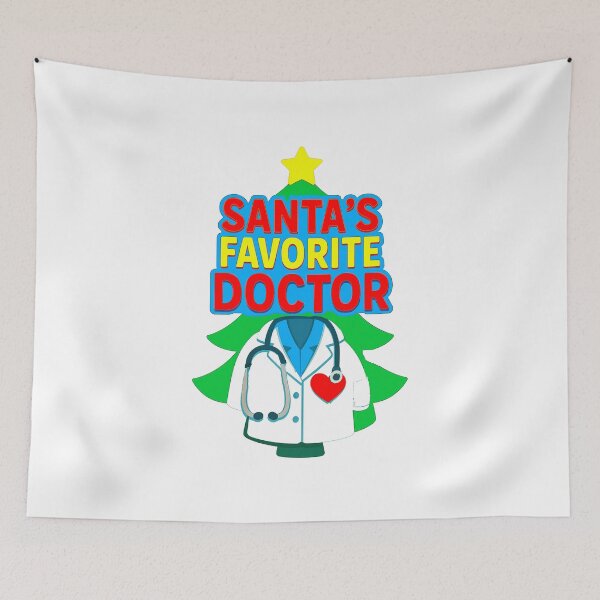 Item preview, Santa’s Favorite ⭐ Doctor ⭐ – Holiday Tree Medical Coat & Stethoscope Edition – Healthcare Hero designed and sold by WheelieGdArt.