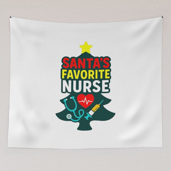 Item preview, Santa’s Favorite ⭐ Nurse ⭐ – Holiday Tree Healthcare Hero Edition designed and sold by WheelieGdArt.