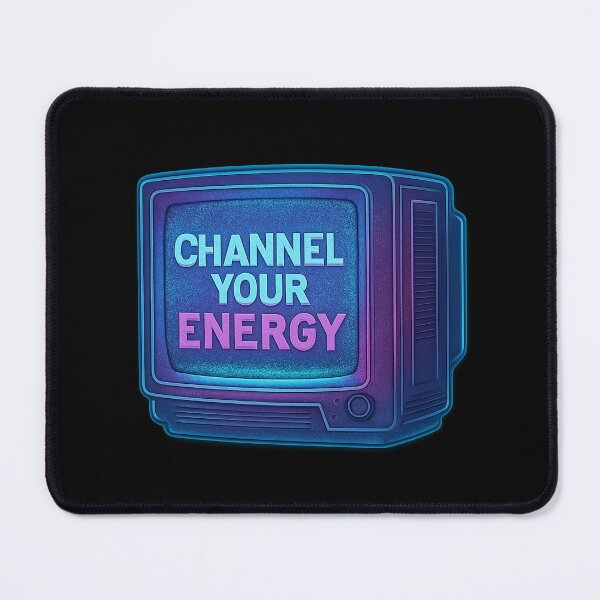 Item preview, Channel Your Energy - Retro Cyberpunk TV Static Design designed and sold by MKreative Studio.