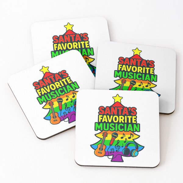 Item preview, Santa’s Favorite ⭐ Musician ⭐ – Rainbow Holiday Music Tree with Guitar, Mic & Notes – LGBTQIA+ designed and sold by WheelieGdArt.